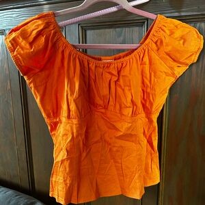 Pinup Couture orange peasant top XL